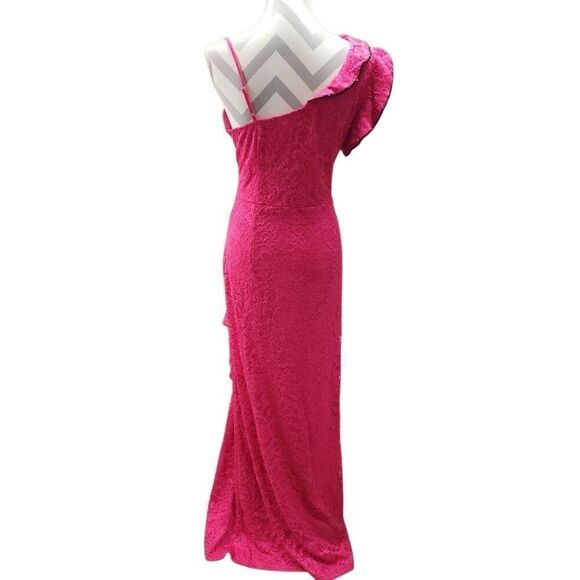 VFSHOW Size XL Womens Ruffle One Shoulder Strap Ruched Formal Prom Split Maxi La - Picture 2 of 12